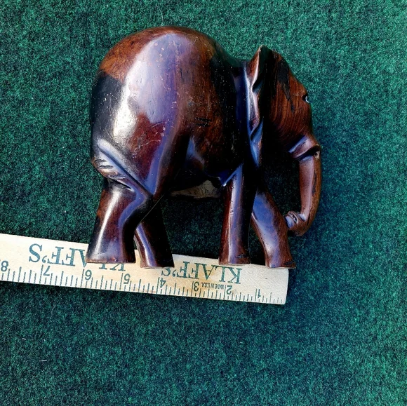Handcrafted Elephant Wood Decorative Artisan 6"x6" Heavy 2lbs - Picture 11 of 14